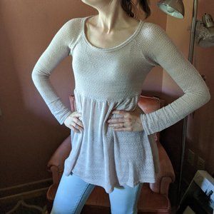3/25 Boho Light Pink Knit Top | American Eagle